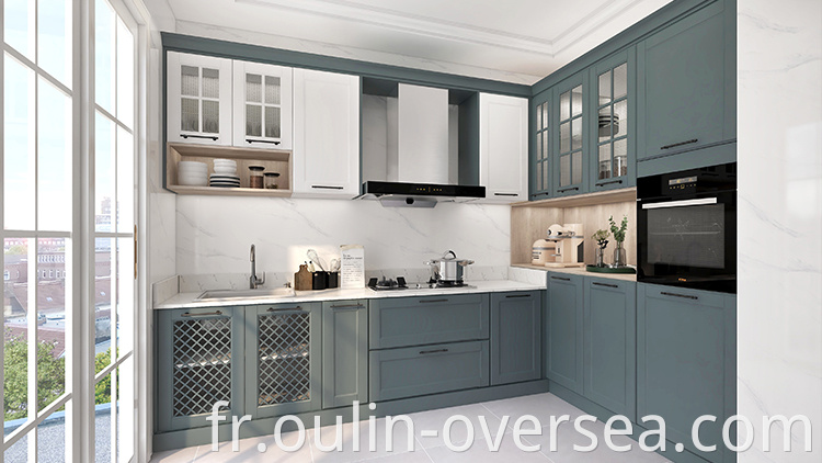 Latest small kitchen blue european kitchen cabinet 